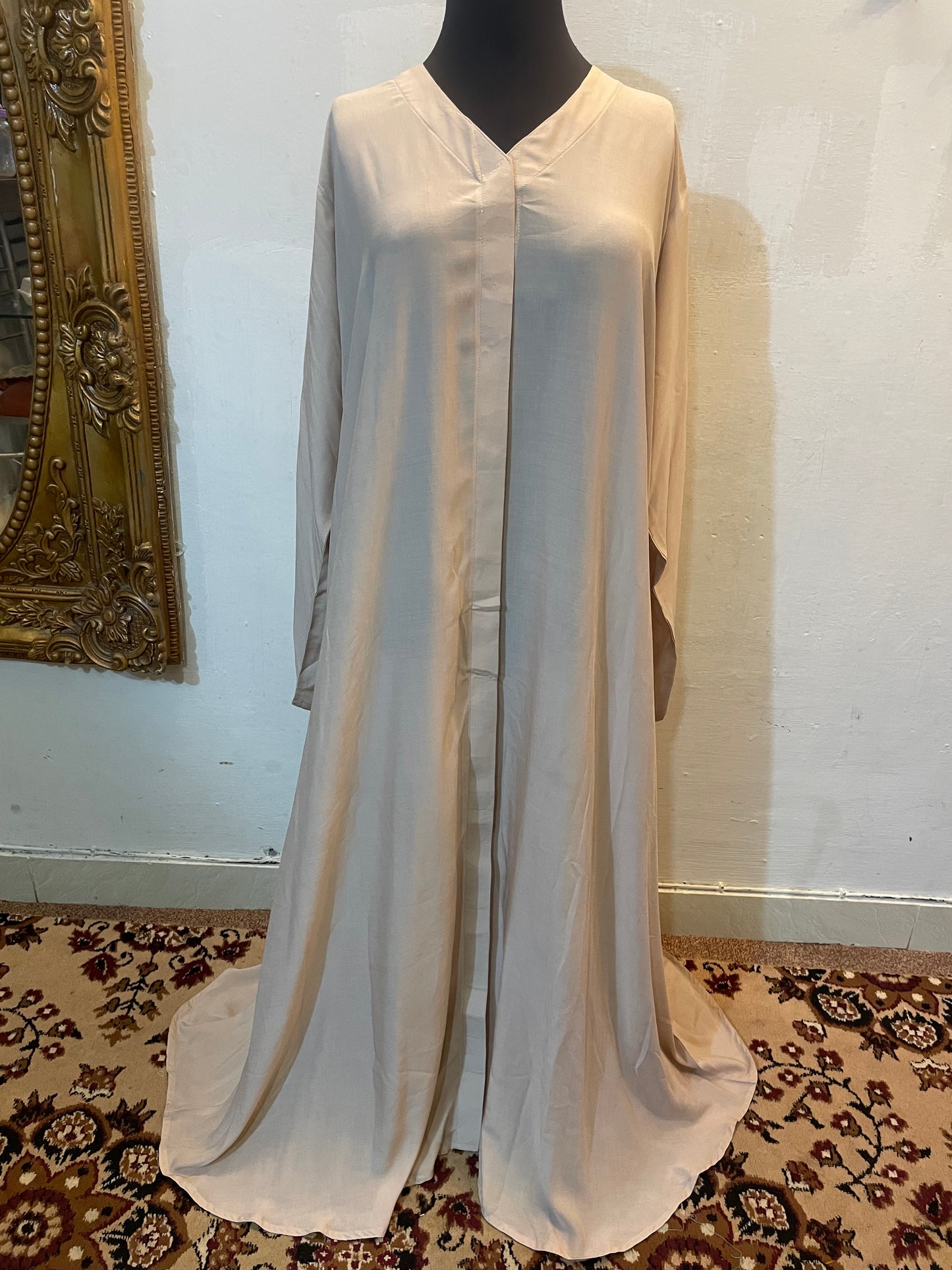 🥯 The Vanilla Bean Lawn Abaya | Warm Cream & Earthy Abaya 046