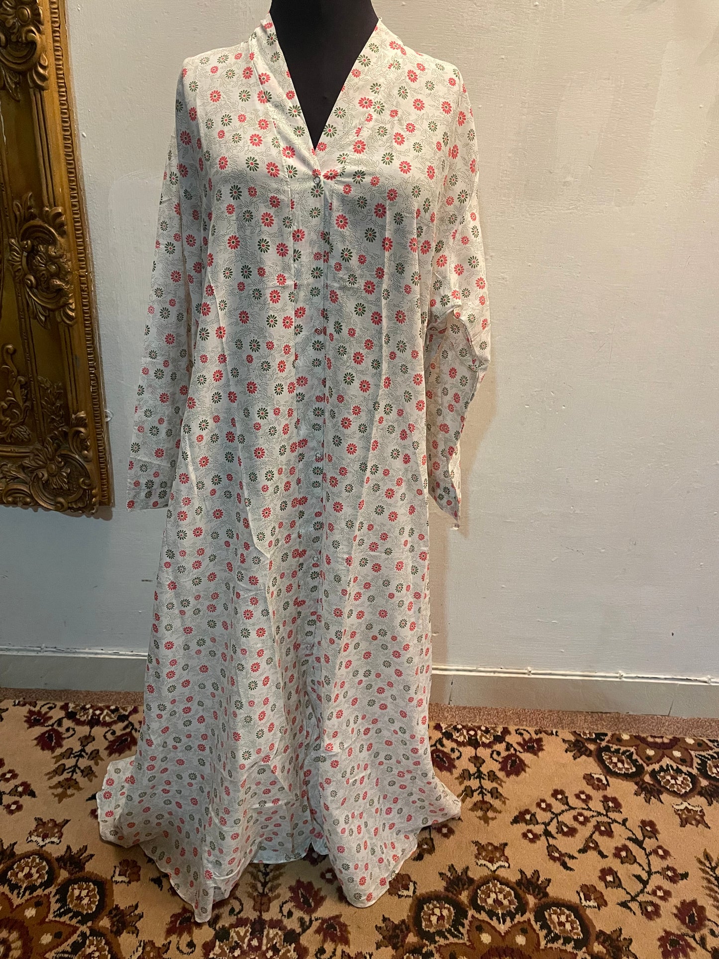 π The Sand Dune Lawn Abaya | Beige & Mocha Earth-Tone Floral Abaya 055
