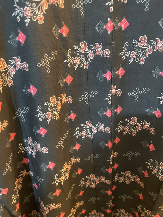 π The Indigo Bloom Lawn Abaya | Pink Floral Printed Abaya - 041