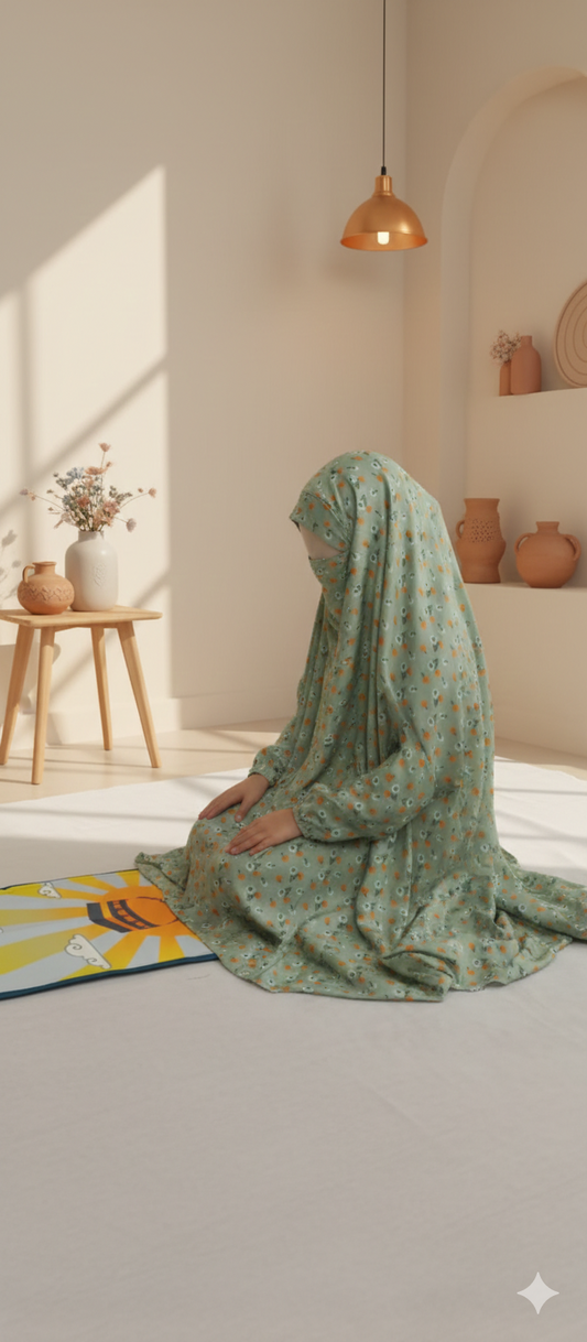 Green Serenity Prayer Scarf for Kids