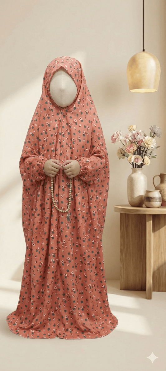 Marigold Prayer Shawl for Kids | Cotton Lawn Namaz Chadar (4β12 Years)
