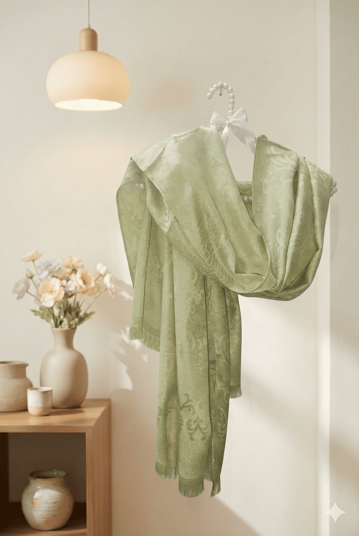 Green China Silk Scarf