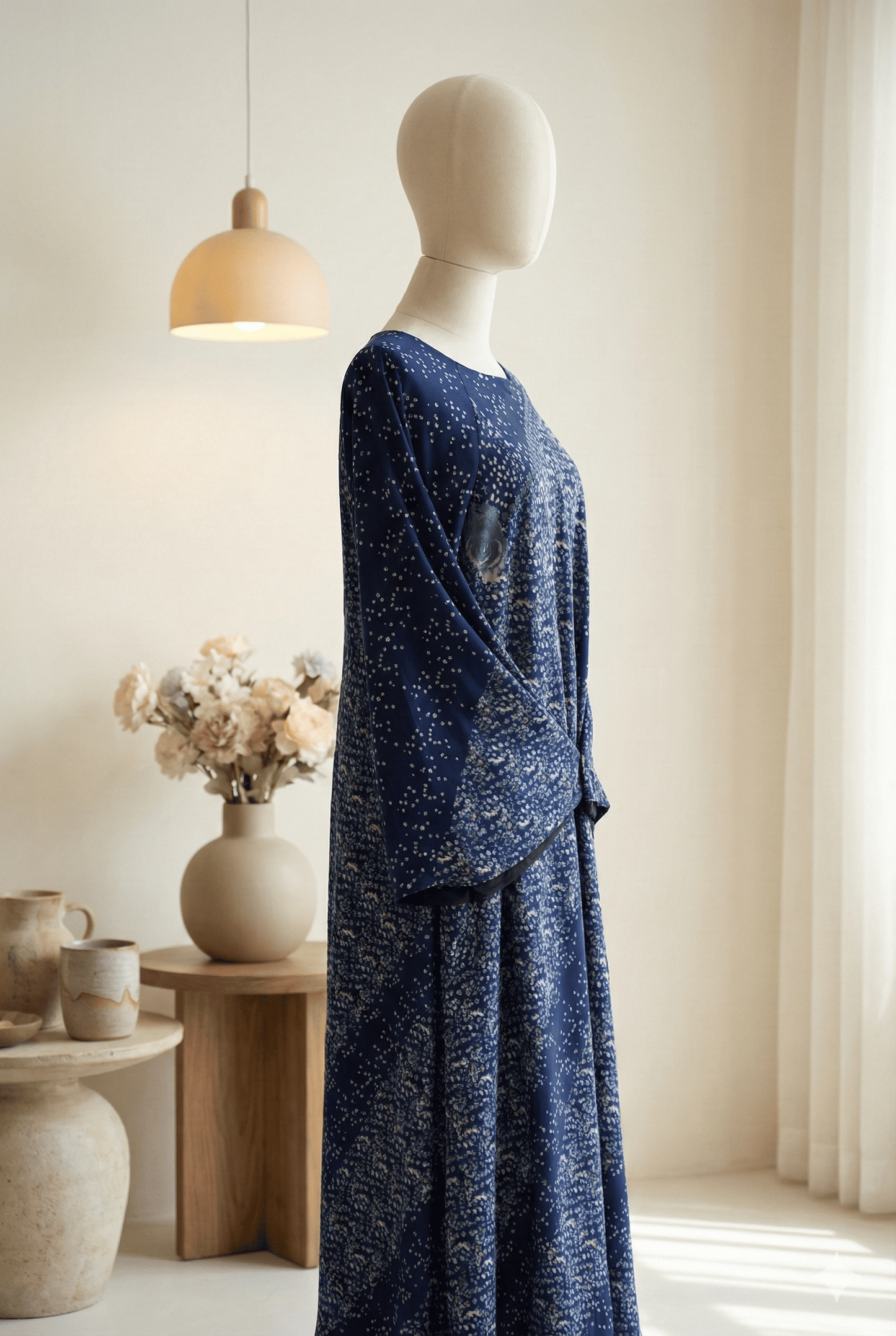 π€ Double-Sided Black and Printed Chiffon Abaya