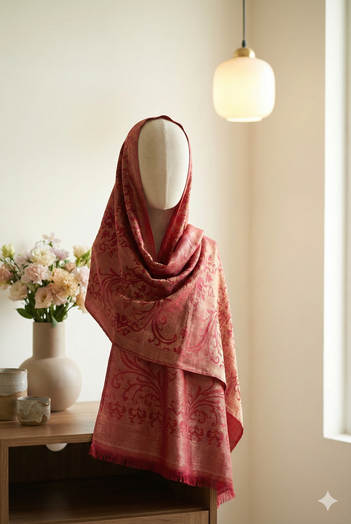 Pink China Silk Scraf