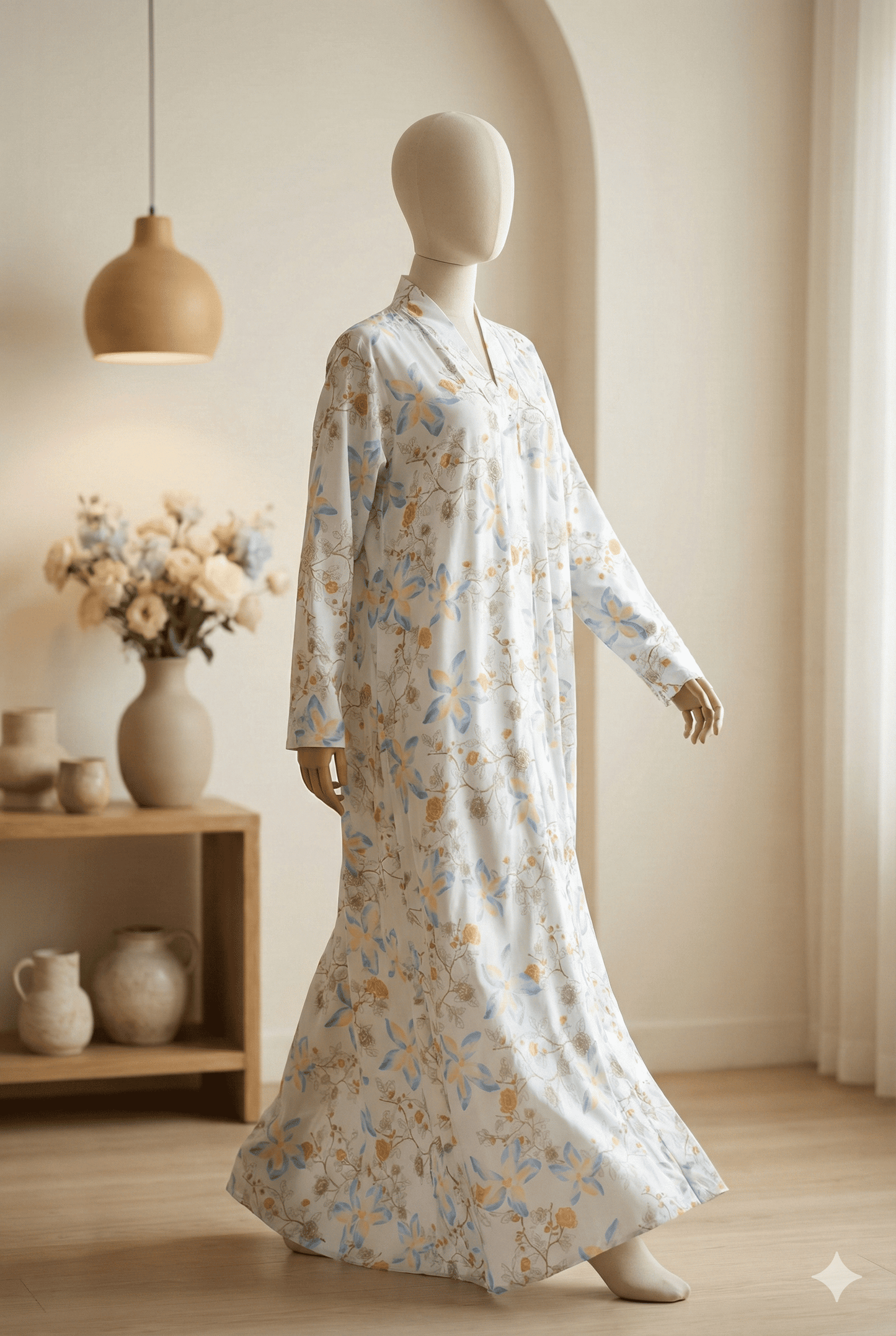 Tropical Sprout Lawn Abaya
