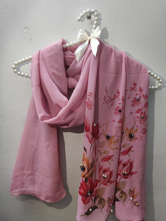 Hand Work Pink Scraf