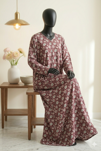 🌈 The Summer Bouquet Lawn Abaya | Multi-Color Vibrant Floral Printed Abaya - 038