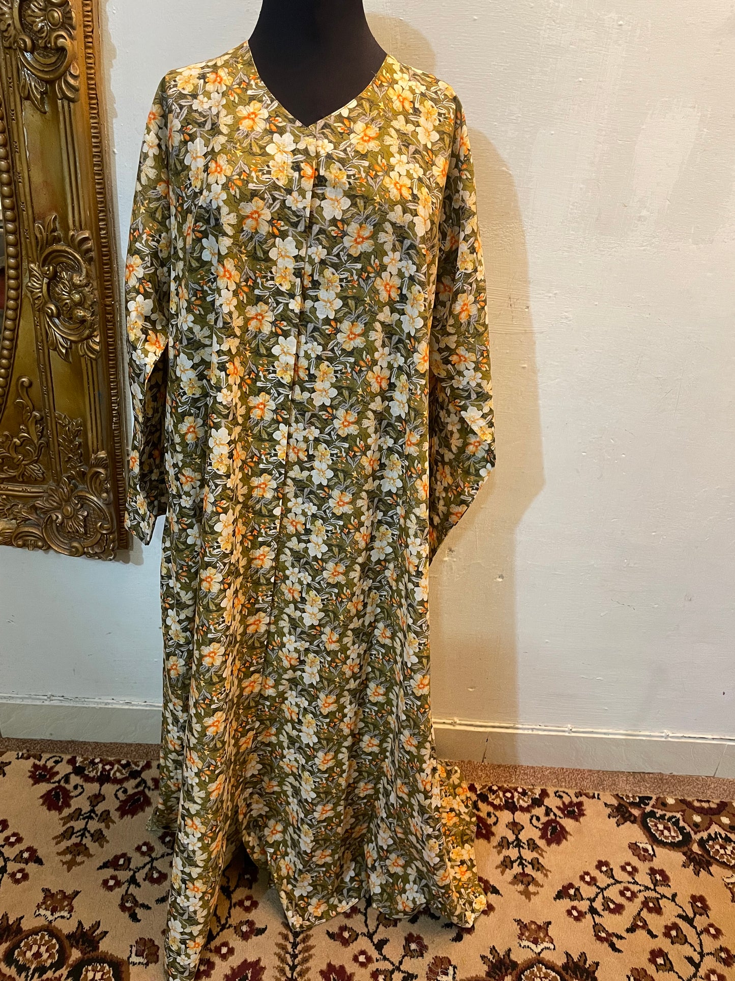 🍇 The Midnight Berry Lawn Abaya | Deep Plum & Magenta Floral Printed Abaya 043