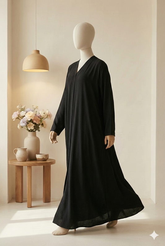 🖤 Black Lawn Abaya Abaya 047