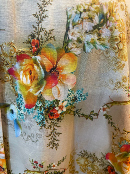 🍃 The Olive Grove Lawn Abaya | Sage & Moss Green Floral Printed Abaya 048