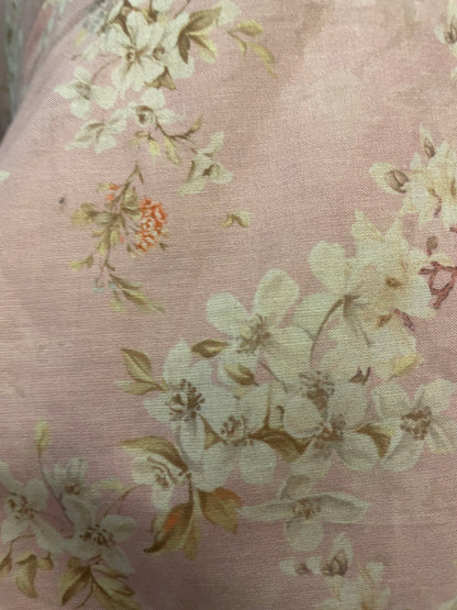 🪵 The Cedar Bloom Lawn Abaya | Rust Brown & Cream Floral Printed Abaya 057