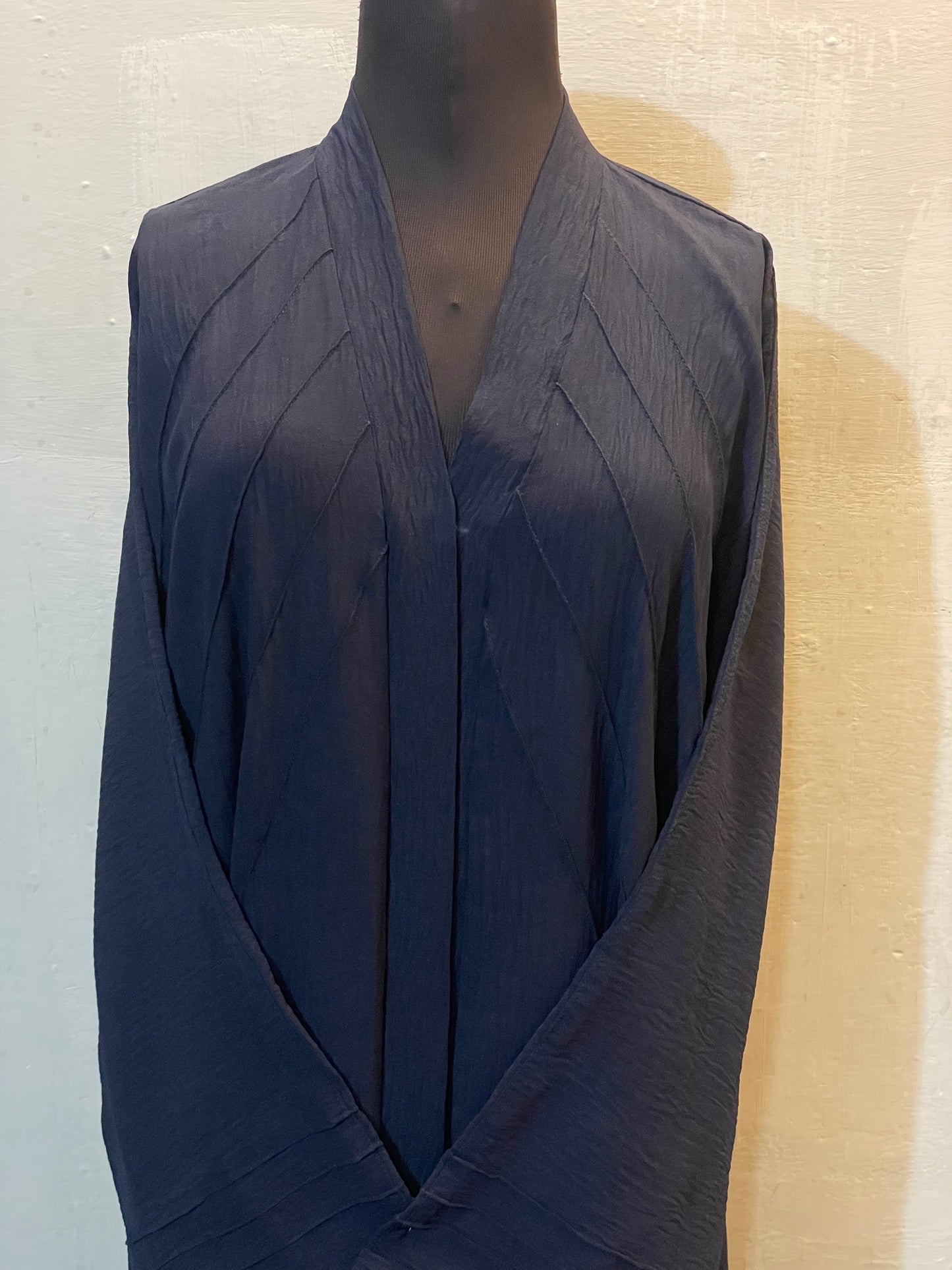 🌲 BLUE Pintuck CEY Fabric Abaya with Matching Scarf - D 08