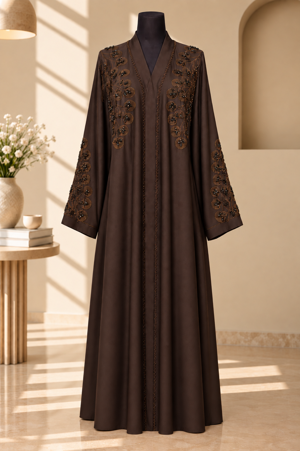 Brown Zoom Embellished Abaya 83