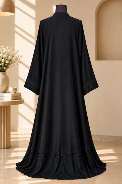 Black Abaya EMB 081 – Nida Maxi