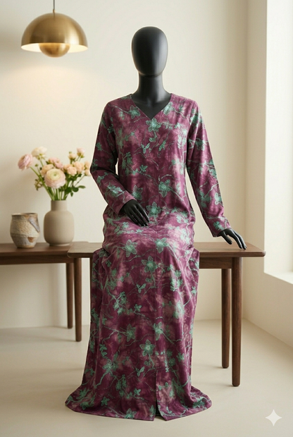 🌈 The Summer Bouquet Lawn Abaya | Multi-Color Vibrant Floral Printed Abaya - 040