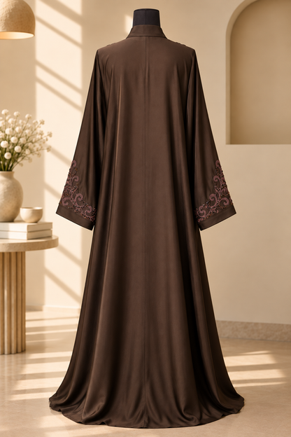 Dreamy Brown Hand Embellished Abaya 861