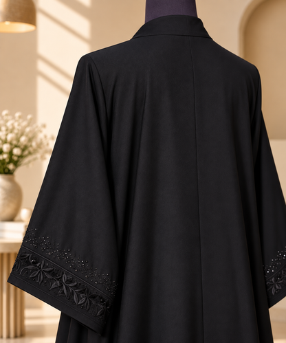 Black Abaya EMB 081 – Nida Maxi