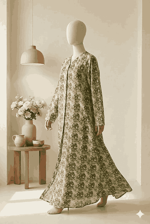 The Alabaster Serenity Lawn Abaya 060