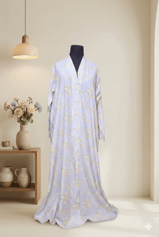Sky Flower Abaya | Soft Blue Floral Abaya for Girls