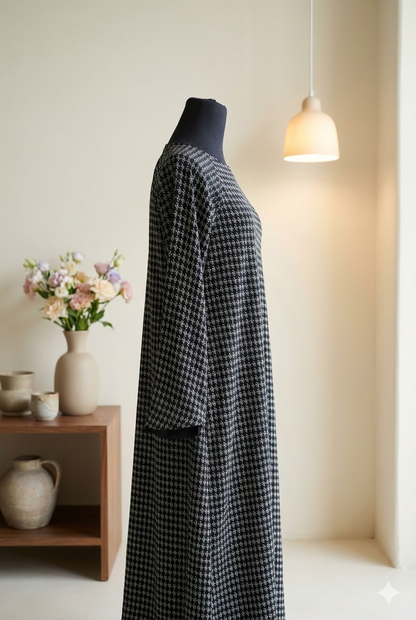 🖤 Black 2-in-1 Double-Sided Georgette Chiffon Abaya