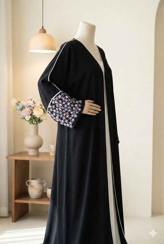 ✨ Starry Night Abaya – Elegant Evening &amp; Formal Modest Wear