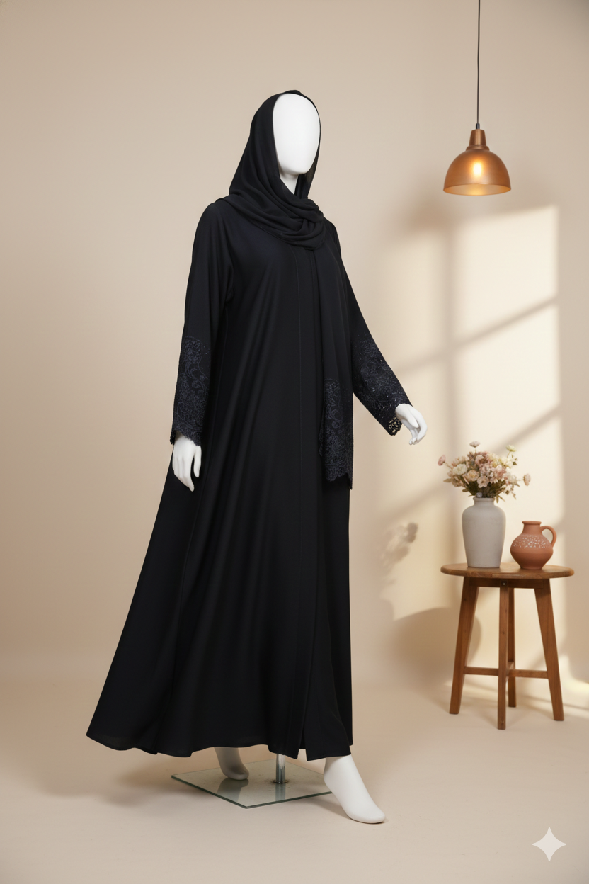 PEACOCK Black Abaya