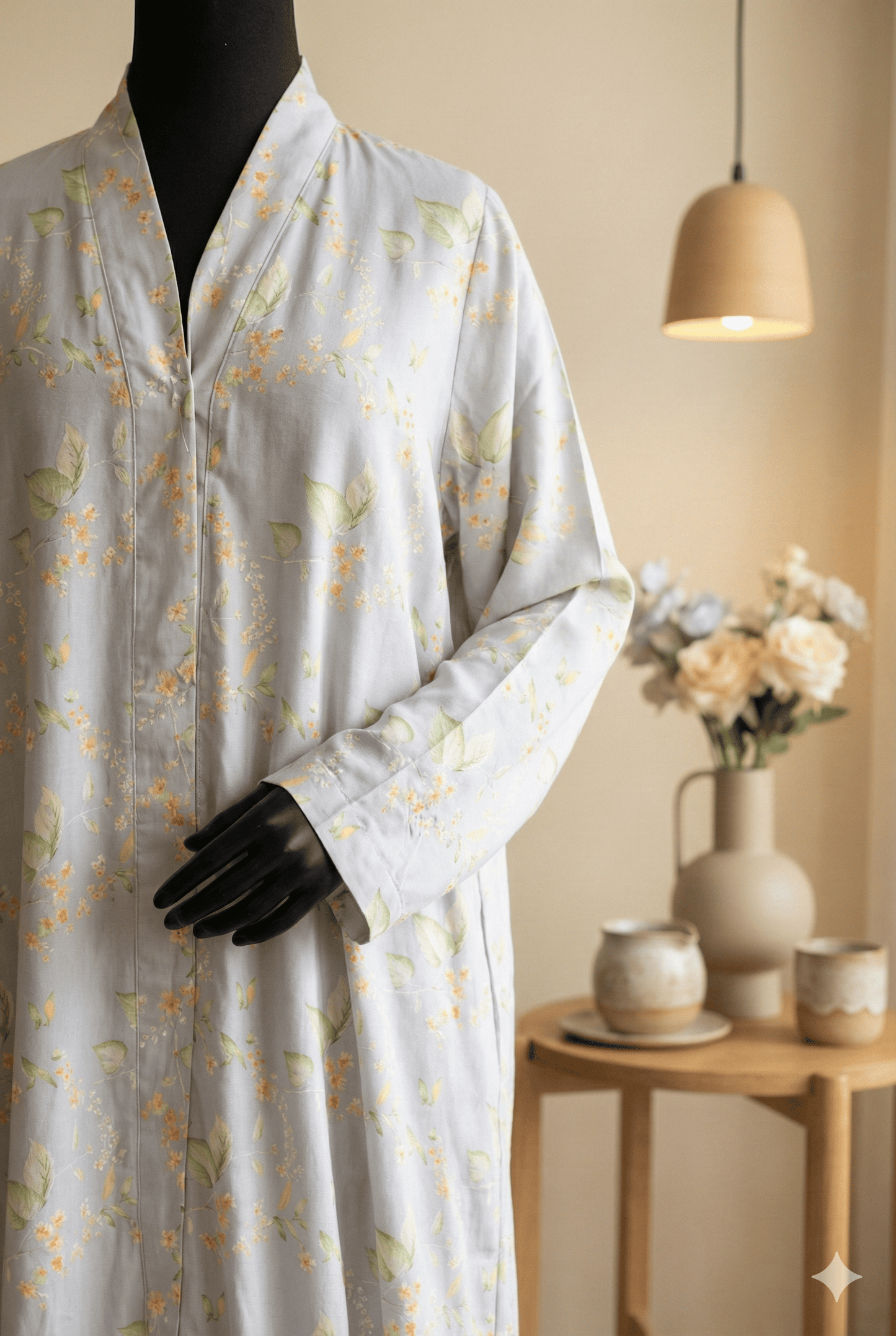 Sky Flower Abaya | Soft Blue Floral Abaya for Girls