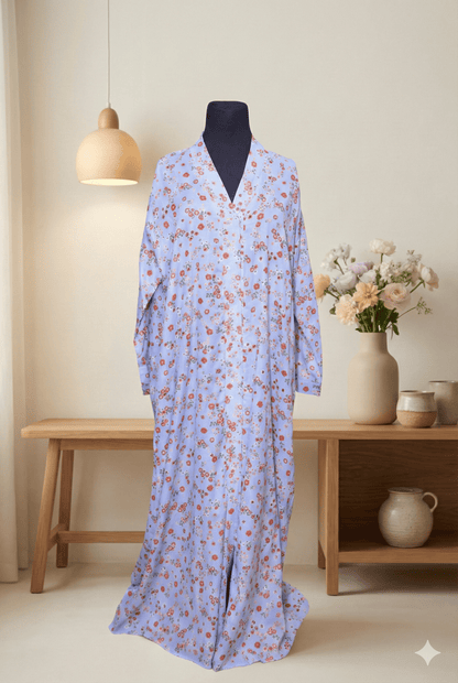 Indigo Iris Abaya