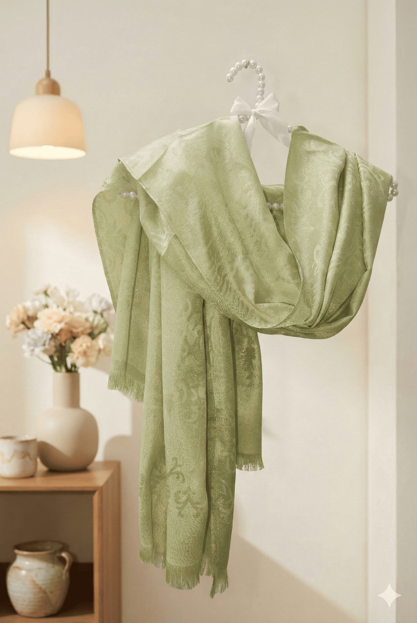 Green China Silk Scarf