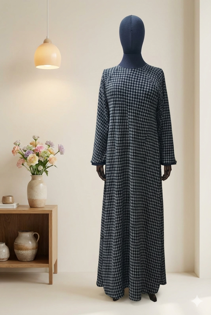 🖤 Black 2-in-1 Double-Sided Georgette Chiffon Abaya