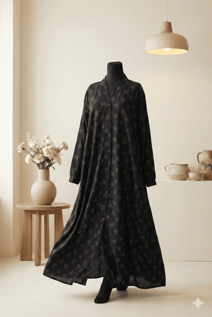 Fiesta Bloom Abaya | Pure Linen Abaya for Girls | Playful Comfort & Grace