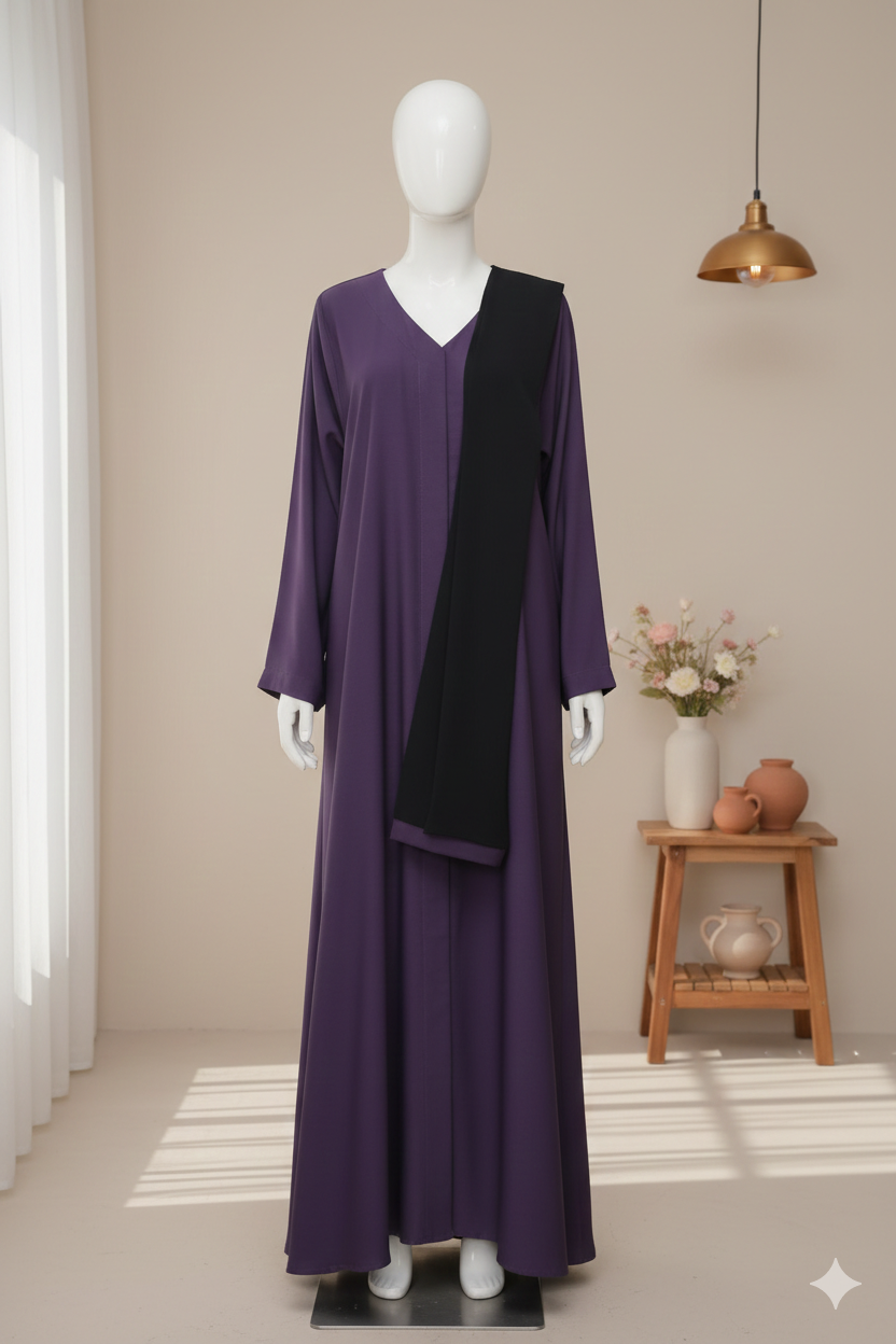 Maroon Abaya | Premium Nida Fabric