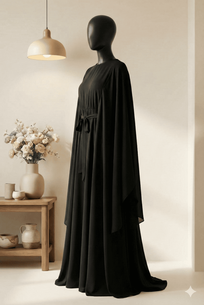 🖤🌹 Black Rose – Elegantly Embellished Abaya by Ayesha’s Abaya