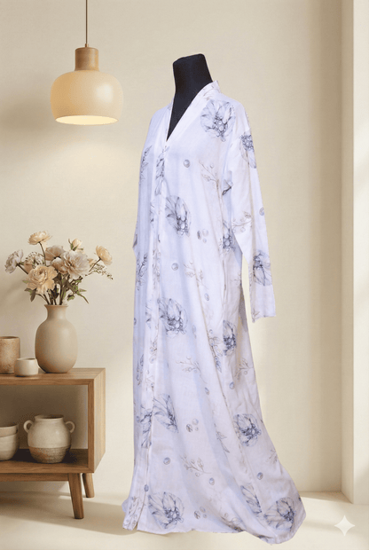 Petal Princess Kids Abaya | Bubblegum Pink Floral Linen Abaya for Girls