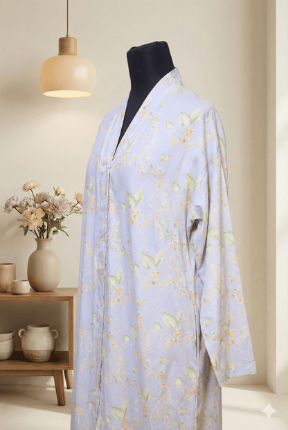 Sky Flower Abaya | Soft Blue Floral Abaya for Girls
