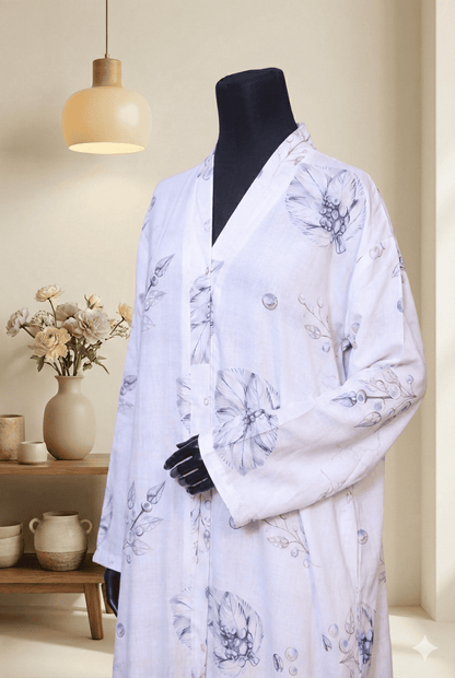 Petal Princess Kids Abaya | Bubblegum Pink Floral Linen Abaya for Girls