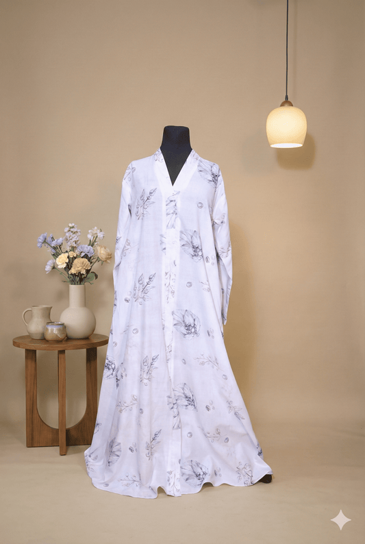 Petal Princess Kids Abaya | Bubblegum Pink Floral Linen Abaya for Girls