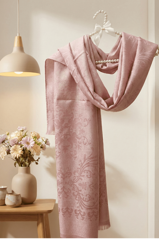 Baby Pink Silk Scarf | 100% Pure Mulberry China Silk | Soft & Luxurious