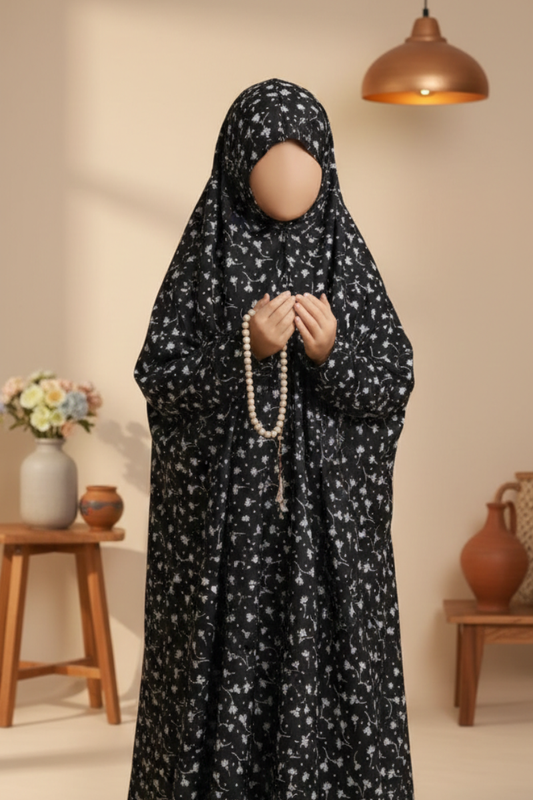 BlackRose Prayer Shawl for Kids | Cotton Lawn Namaz Chadar (4–12 Years)