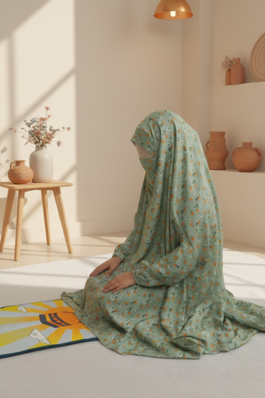 Green Serenity Prayer Scarf for Kids