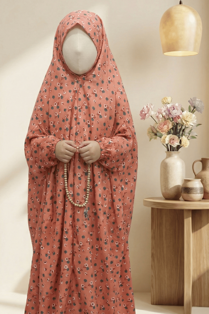 Marigold Prayer Shawl for Kids | Cotton Lawn Namaz Chadar (4–12 Years)