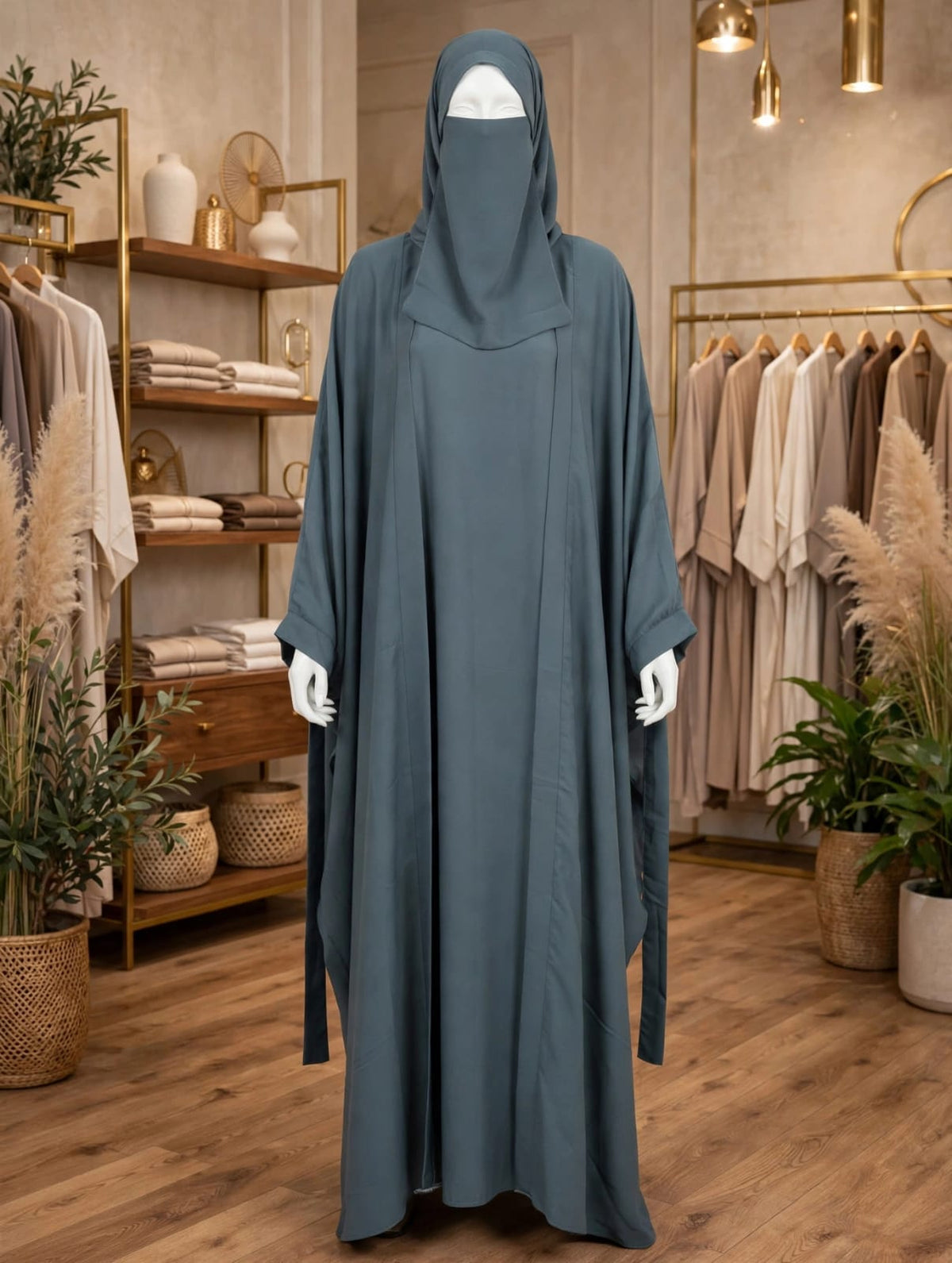 Elegance Draped Kaftan Abaya / Designer Modest Wear