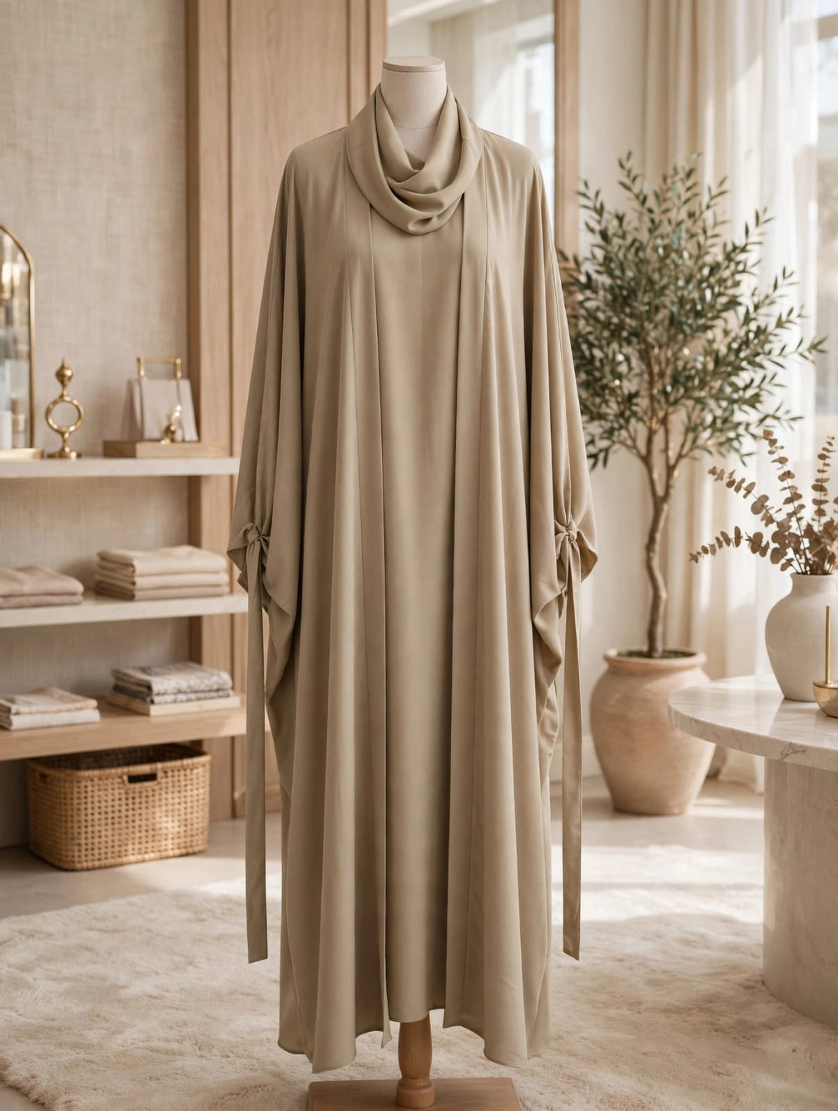 Elegance Draped Kaftan Abaya / Designer Modest Wear