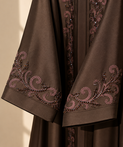 Dreamy Brown Hand Embellished Abaya 861